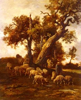 埃米爾 查爾斯 雅尅 Sheep At Pasture